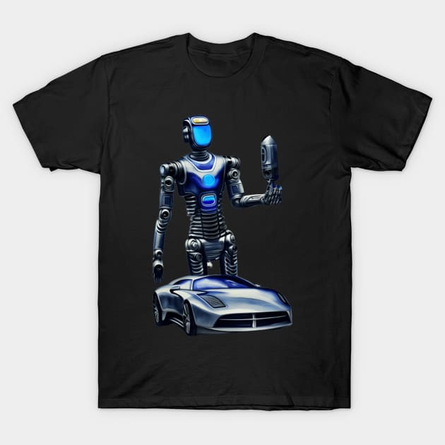 sci-fi robot art design T-Shirt by BostonBulldog